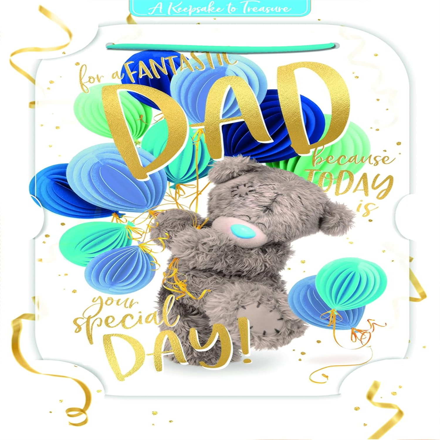 Me to You Tatty Teddy Cute 3D Photo Finish Keepsake Birthday Card For A Fantastic Dad 6x9ins - Official Collection - Image 3
