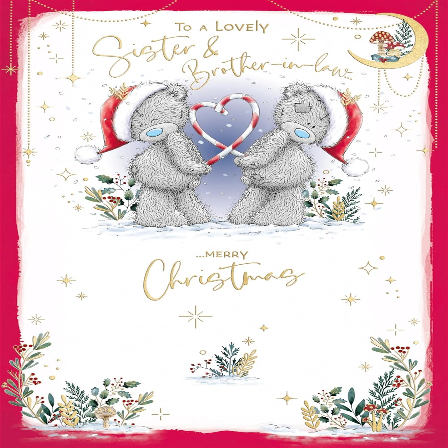 Bears And Candy Hearts Sister And Brother In Law Christmas Card - Image 3