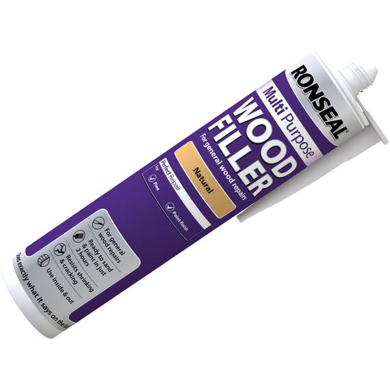 Ronseal Multipurpose Wood Filler Natural Colour Cartridge 310ml.