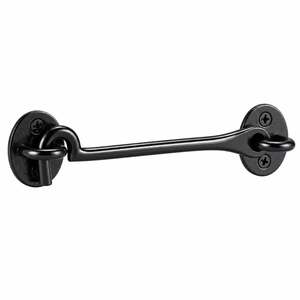 6-Inch Black Cabin Hook and Eye Latch