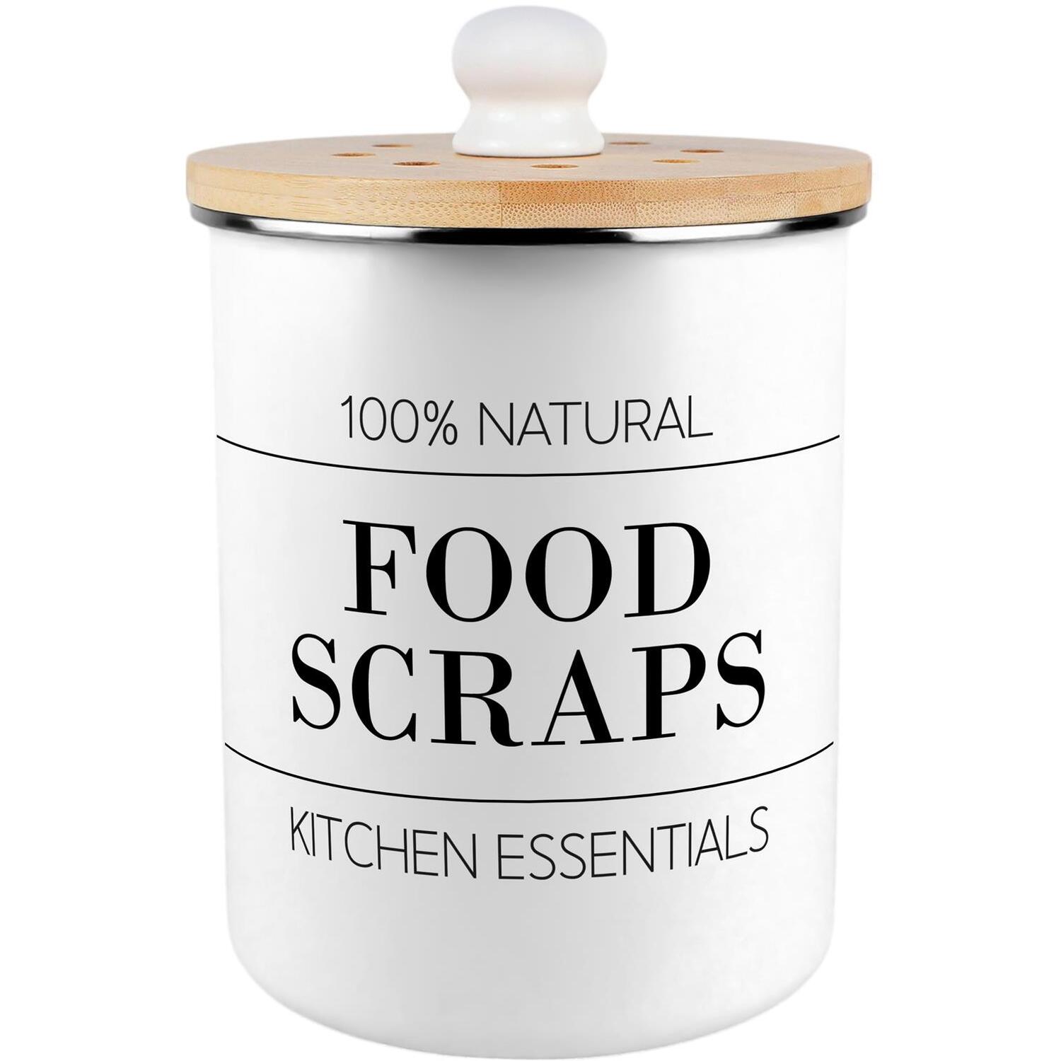 Kitchen Essentials Food Scraps Caddy - Decorative Kitchen Compost Bin, 2L - Image 2
