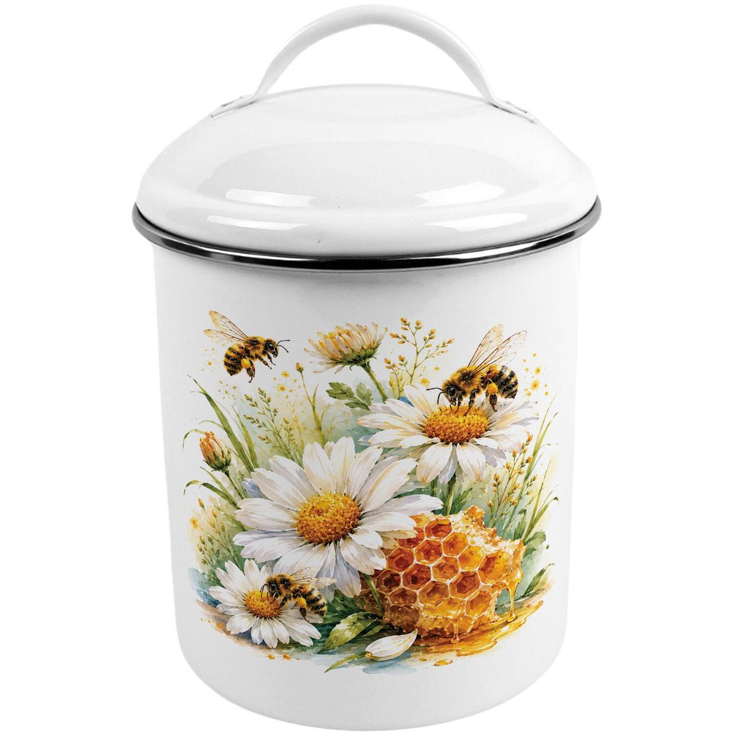 B&Q - Daisy Bees CanisterMetal Kitchen Storage Container - Image 2