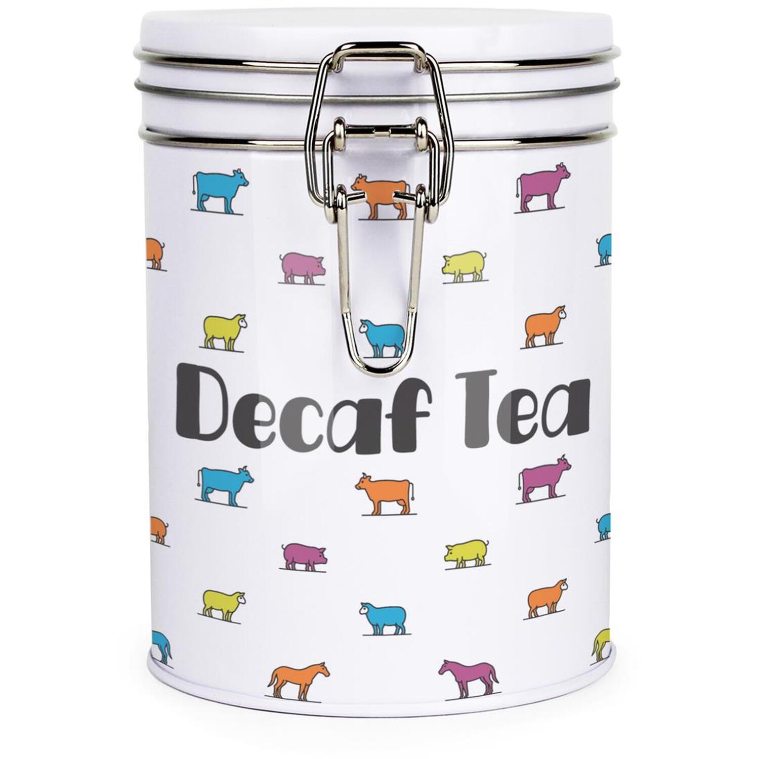 B&Q - Colourful Farm Animals Clip-Lid Kitchen Storage CanisterDecaf Tea - Image 2