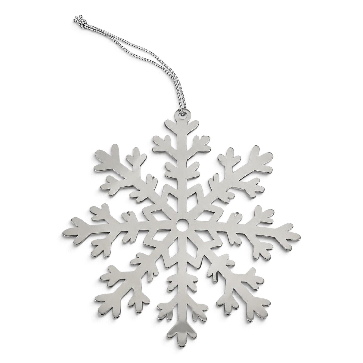 B&Q -  Silver Stainless Steel Snowflake Christmas Tree Ornament - Image 4