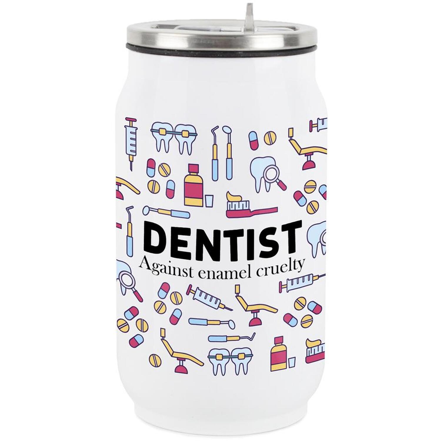 Purely Home Novelty Dentist Drinking Can Flask With Straw
