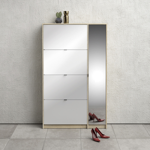 Quendale Shoe Cabinet With Four Tilting Doors And Two Layers