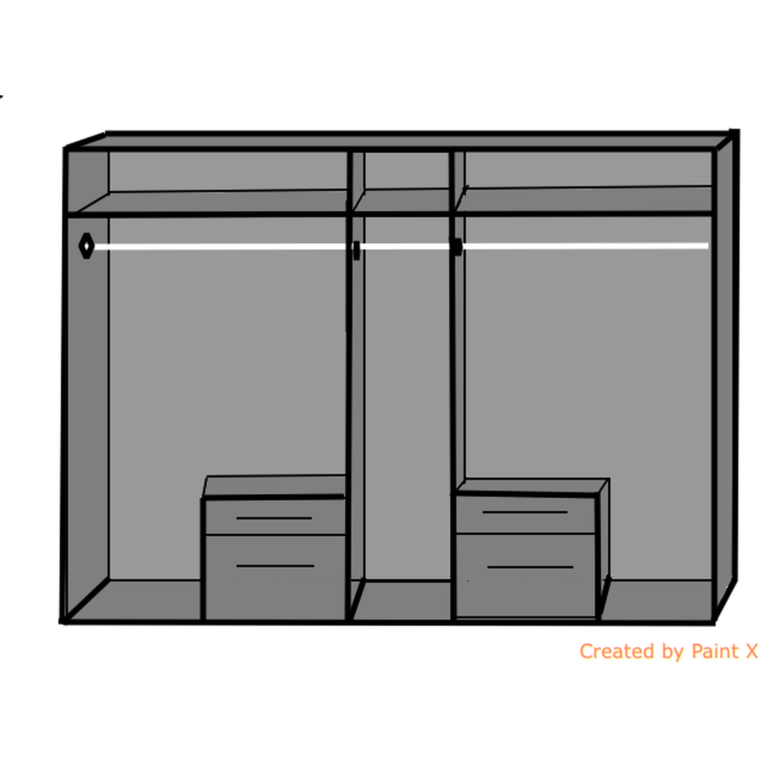Freiburg 5 Door Wardrobe With Graphite Drawers - White