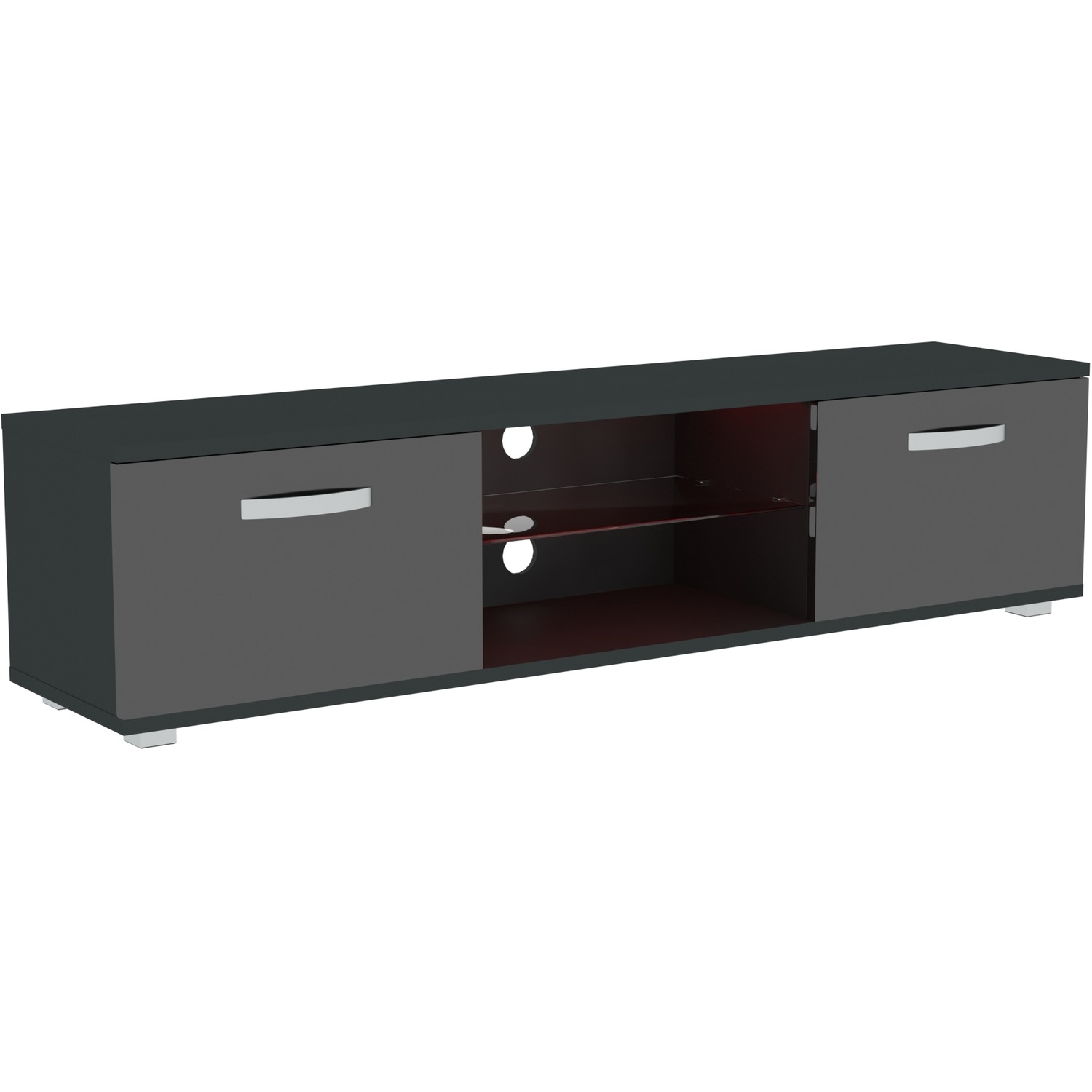 Lassic - Cosmo 2 Door LED TV Unit - Black / 160cm thumbnail
