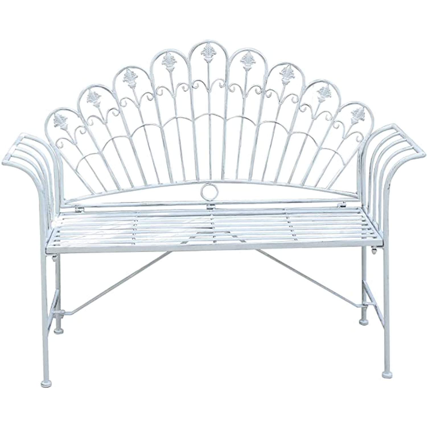 Girona 2 Seater Foldable Metal Garden Bench Seating - Grey