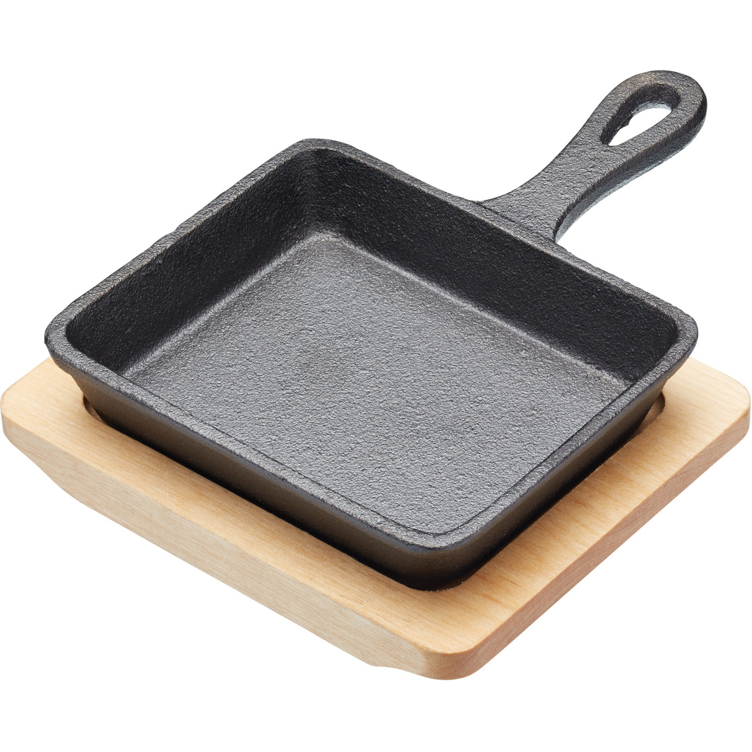 Image of Artesa Cast Iron 12.5cm Mini Fry Pan with Board - Black