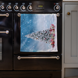 Beautiful Decorated Snowed In Christmas Tree Kitchen Towel