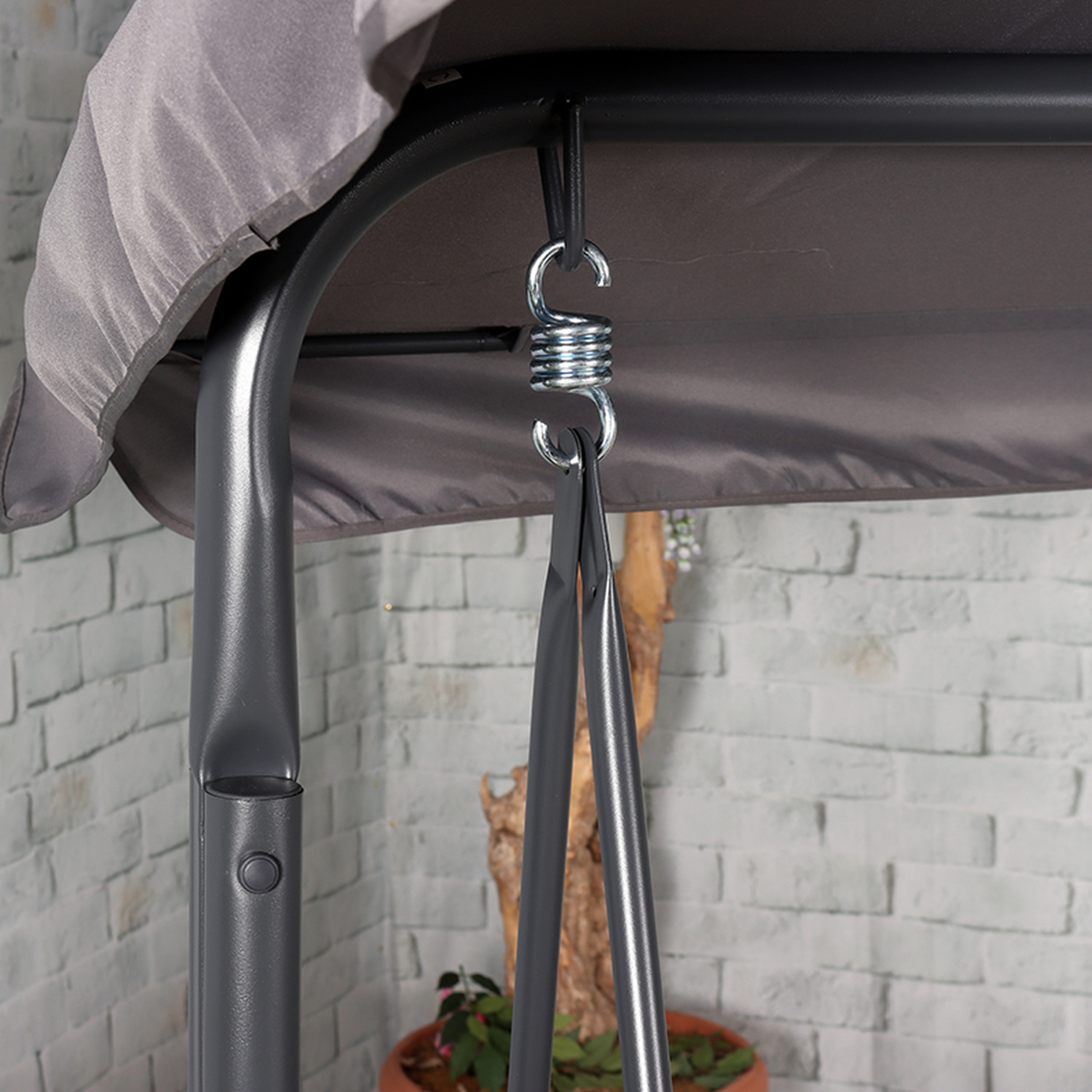 Cairo Charcoal Grey 3 Seat Swing Hammock - Grey
