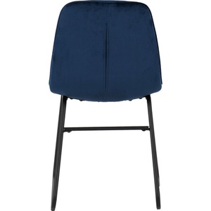 Medium Oak Effect and Blue velvet Quebec Straight Edge Dining Table with Lukas Chairs shot 2503056