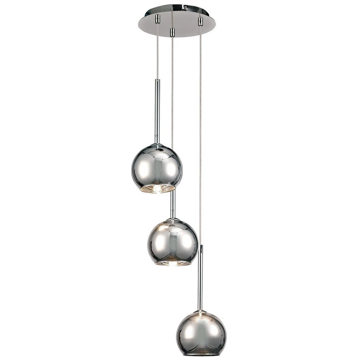 Regina Ceiling Cluster Pendant Cluster G9 Polished Chrome, Chromed Glass - Polished Chrome