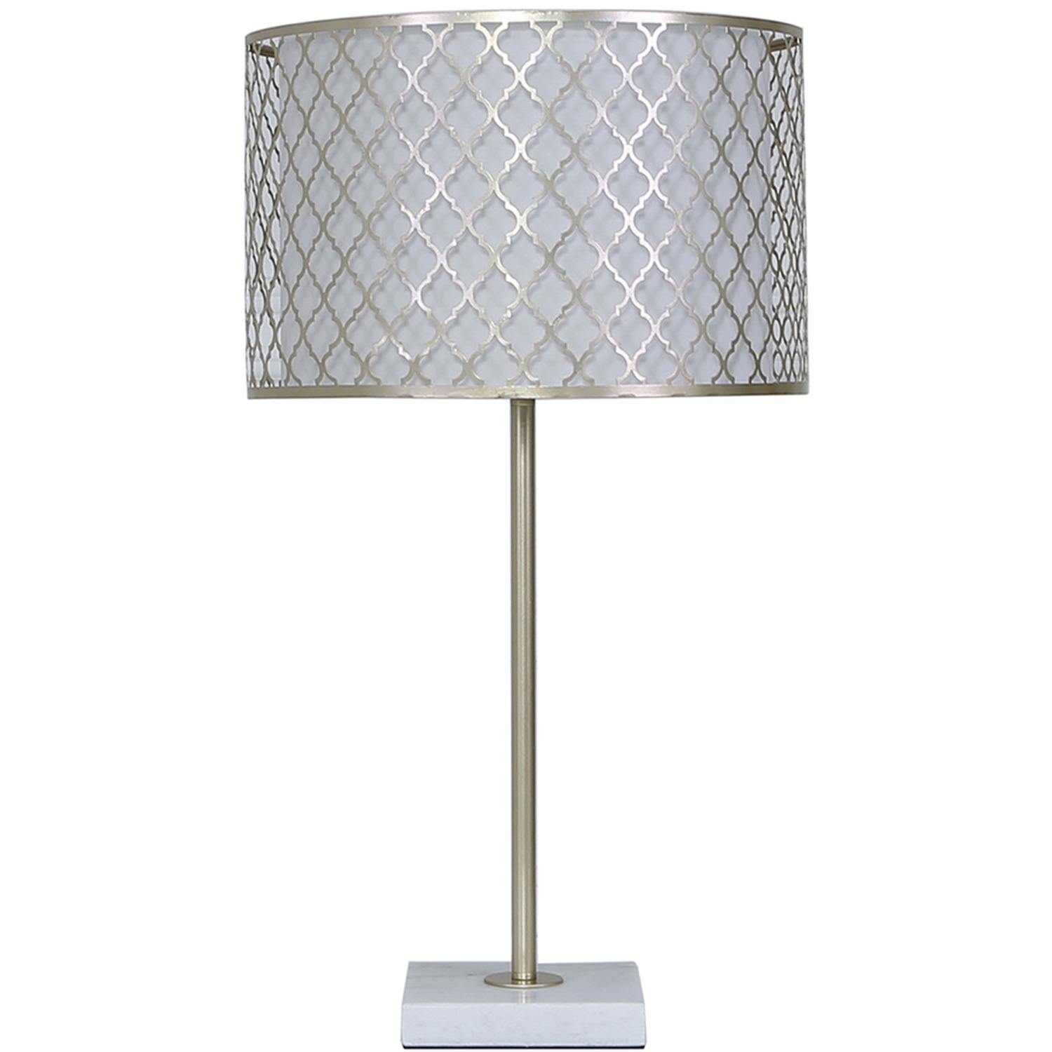 Vanity Living - Medium Gold Metal And Marble Table Lamp - Gold thumbnail