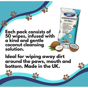 50 Coconut Pet Wipes