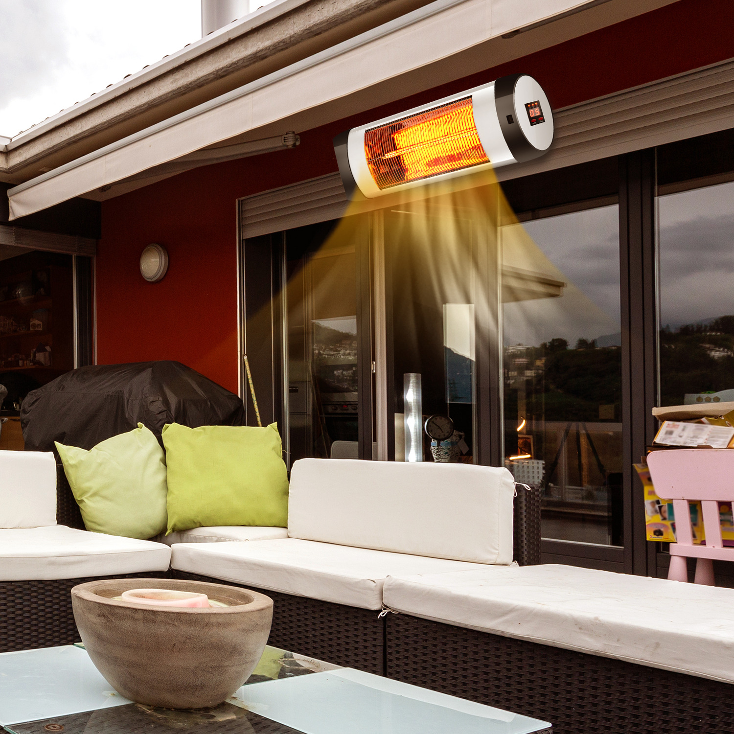 Costway Wall-Mounted Infrared Heater-Silver