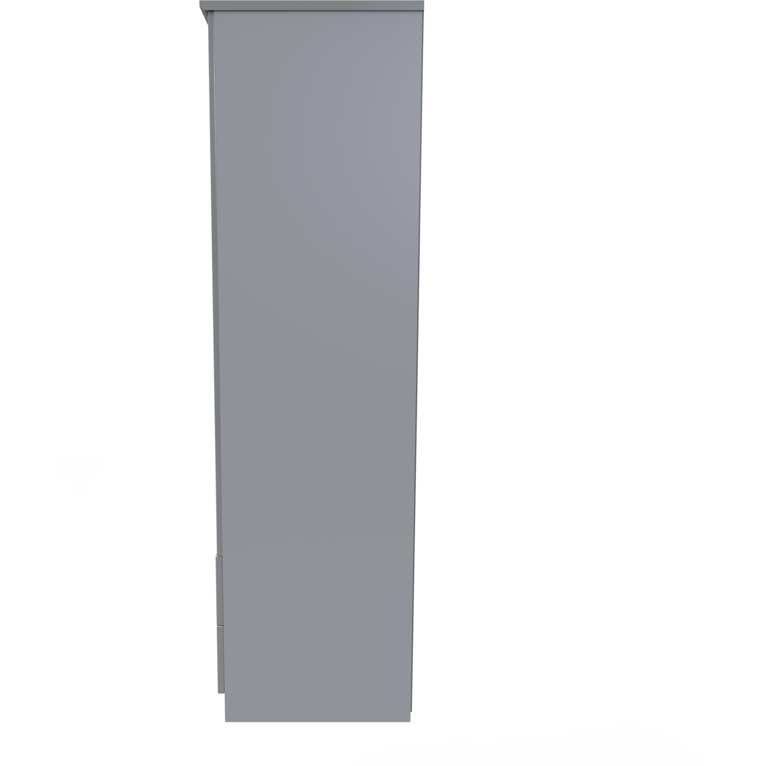Knightsbridge Ready Assembled 2ft6in 2 Drawer Wardrobe - Grey Gloss Grey