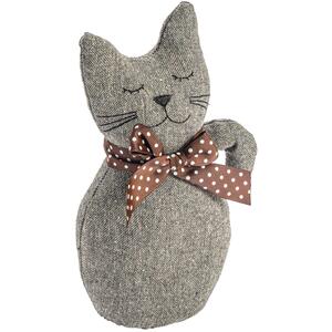 16 x 25cm Jasper the Cat Door Stop Grey