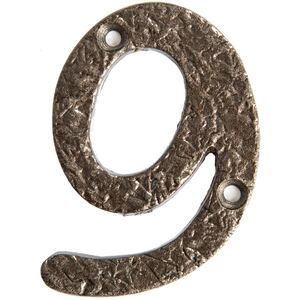 Number 9 Rustic Iron Numeral Raw