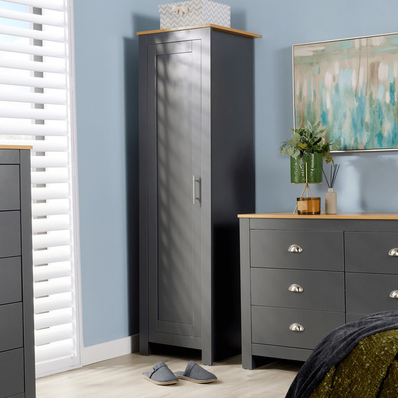 Home Source Camden 1 Door Wardrobe Bedroom Storage Unit