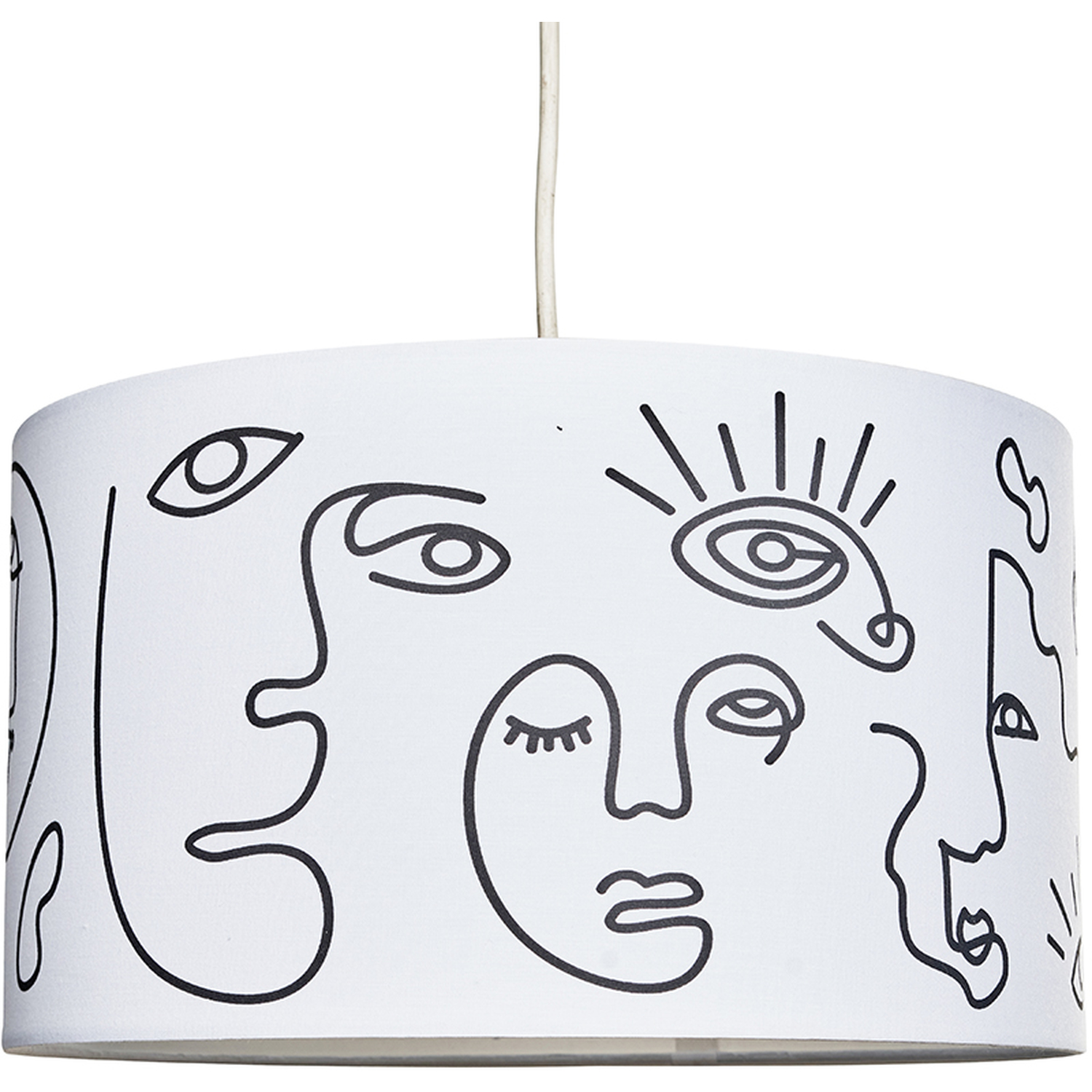 Modern White Artistic Portrait Ceiling Pendant Light Shade - White