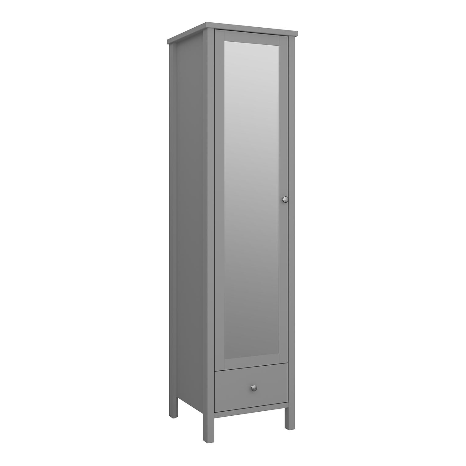 Tromso 1-Door Mirrored Wardrobe - Grey thumbnail