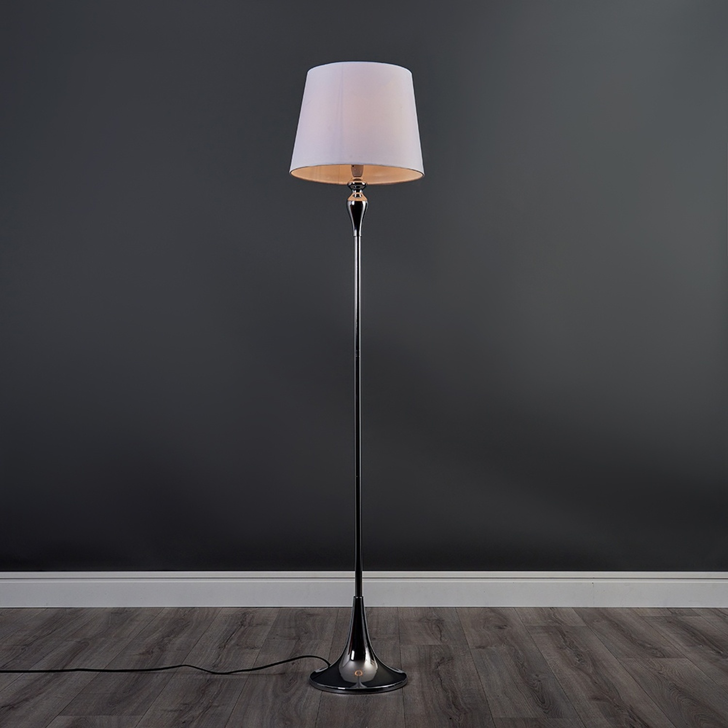 Image of Faulkner Chrome Floor Lamp with Tapered&hellip;