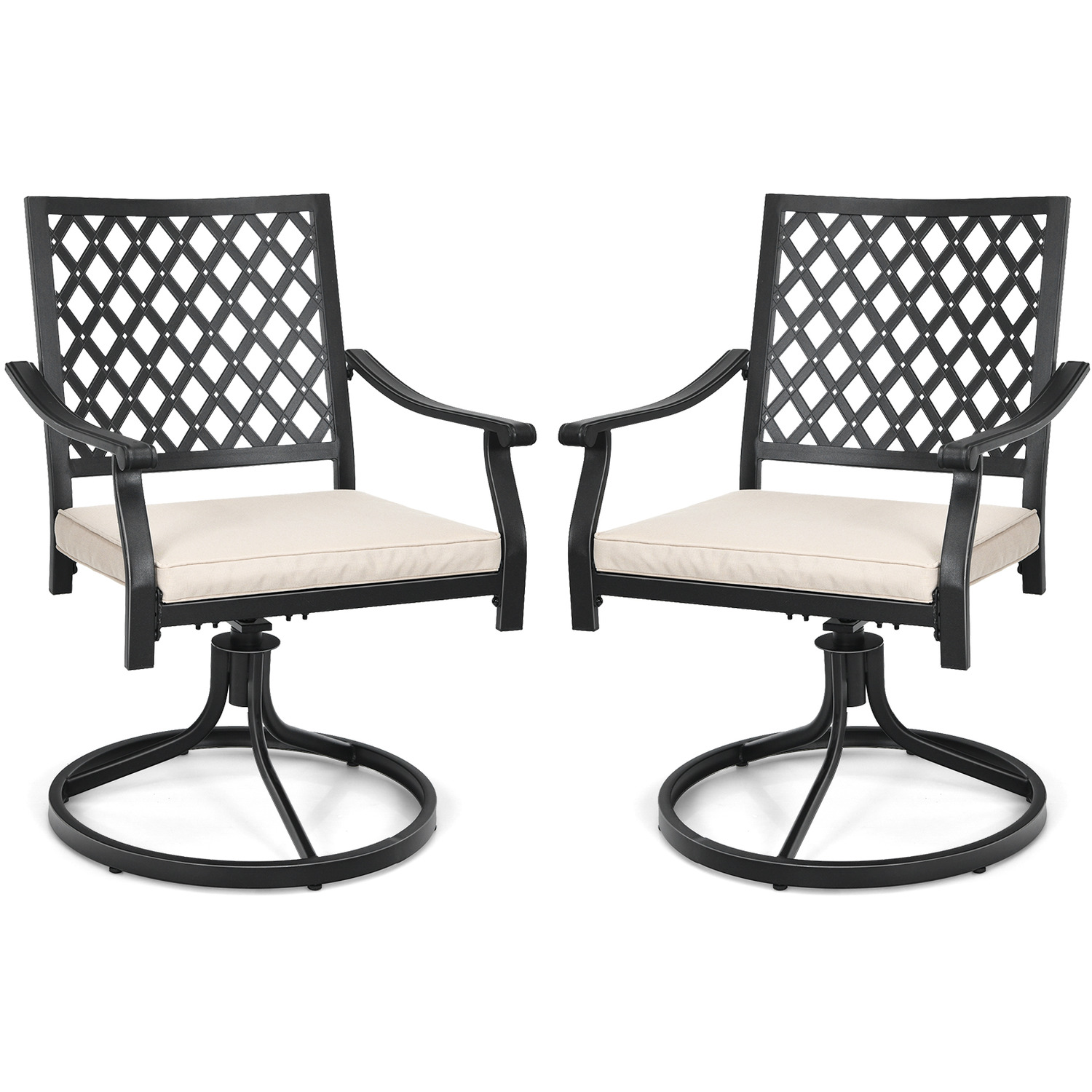 2 Piece Patio Bistro Dining Chair Set - Black