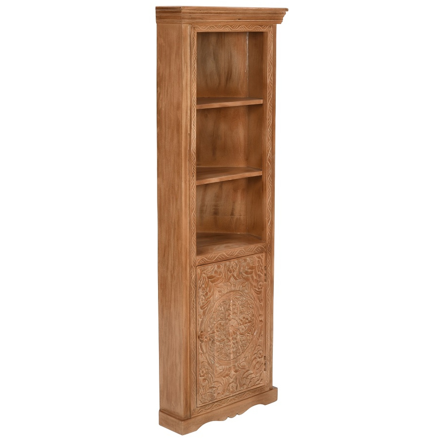Artistry Mango Wood Corner Bookcase - Brown