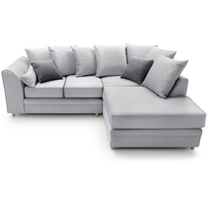 Light Grey / Right-hand Chicago Velvet Corner Sofa shot 5168767
