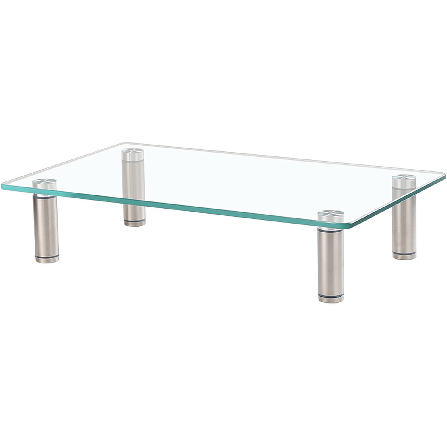 Adjustable Tempered Glass Monitor Stand - Transparent