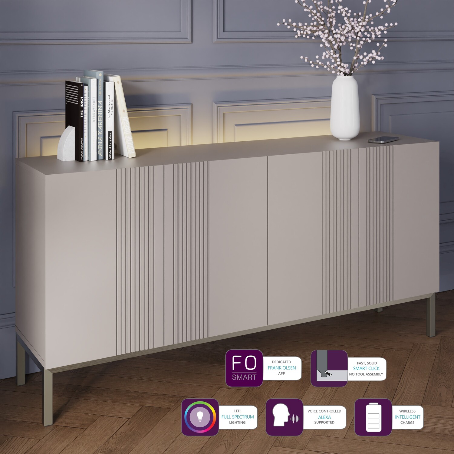 Iona Large Sideboard - Grey