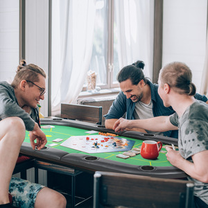 SPORTNOW Foldable Poker Mat with Cup Holders and Carry Bag
