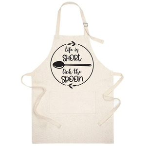 Life is Short Lick the Spoon Linen Adults Apron