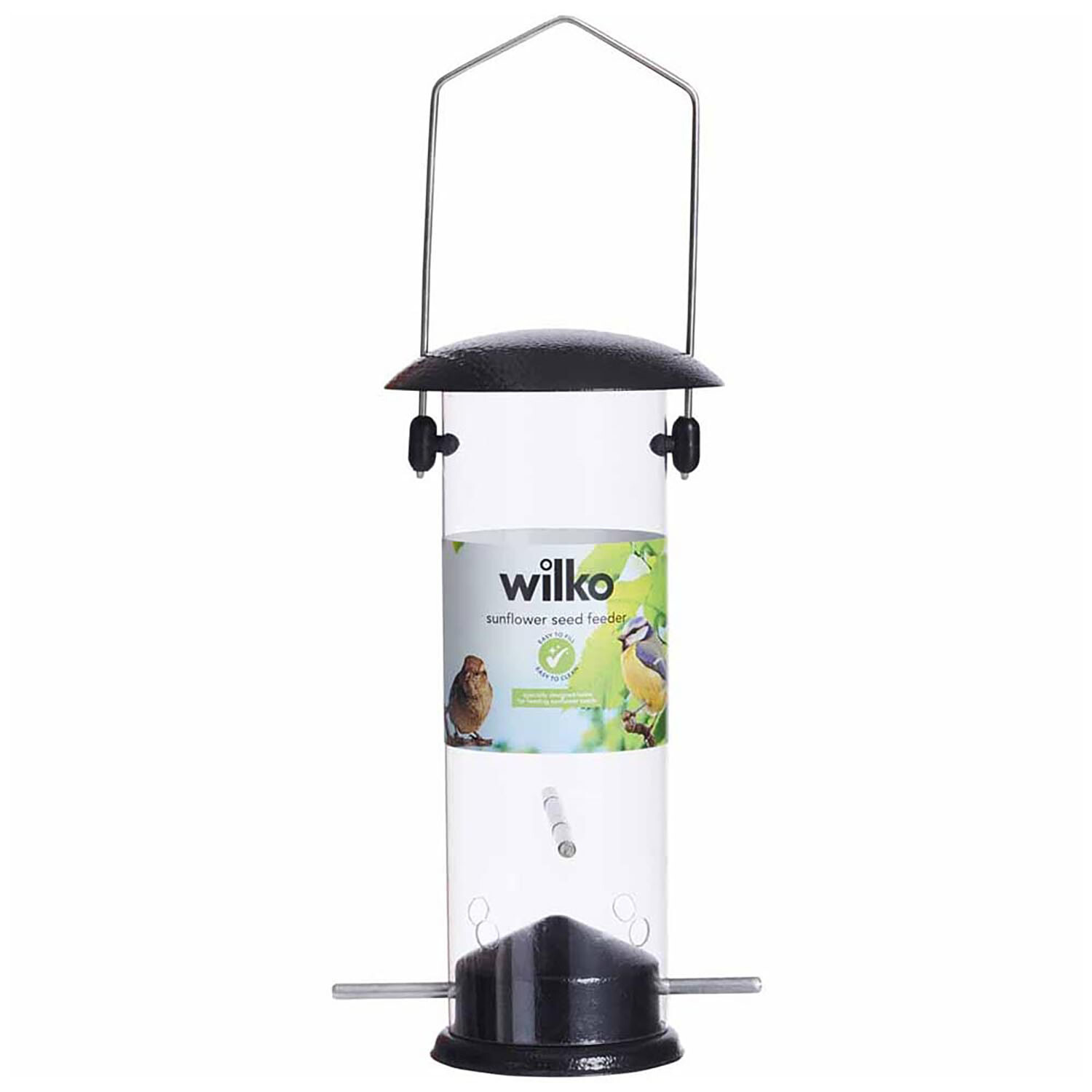 Wild Bird Hanging Sunflower Seed Feeder - Black