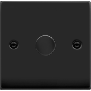 Matt Black 1 Gang 2 Way LED 100W Trailing Edge Dimmer Light Switch