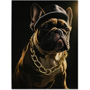 Glossy Jewelled Street Style Dog Canvas