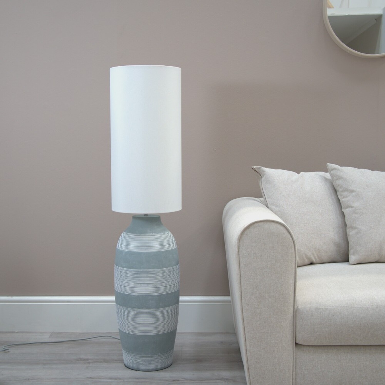 Image of Deegan Ceramic Midi Floor Lamp with&hellip;