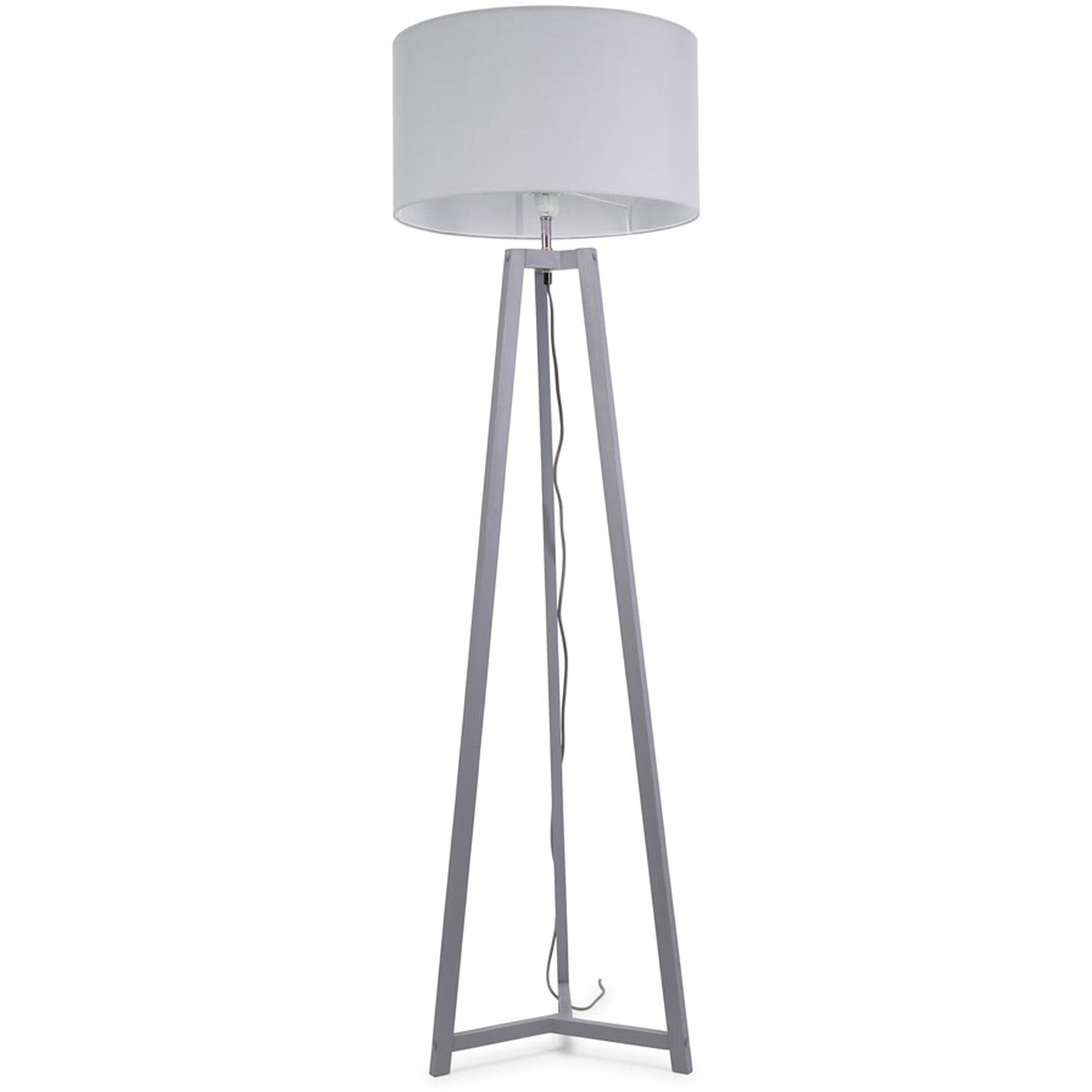 Image of Lottie Grey Wood Floor Lamp Drum&hellip;