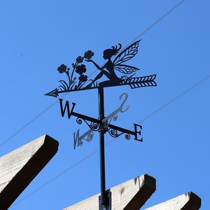 Fairy Silhouette Weathervane Black - Metal Garden Ornament