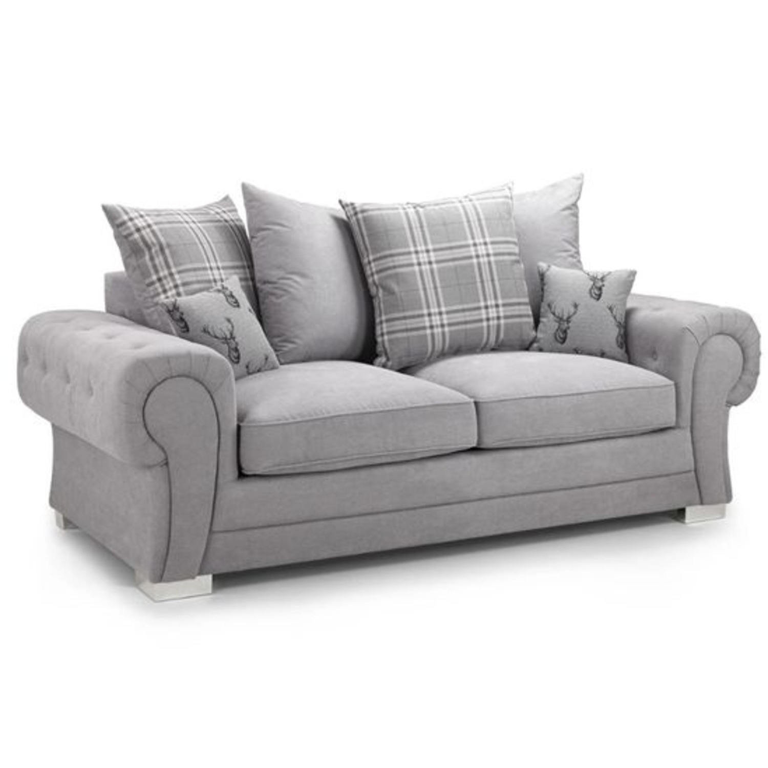 Verona 3 Seater Sofa Bed Scatterback - Grey