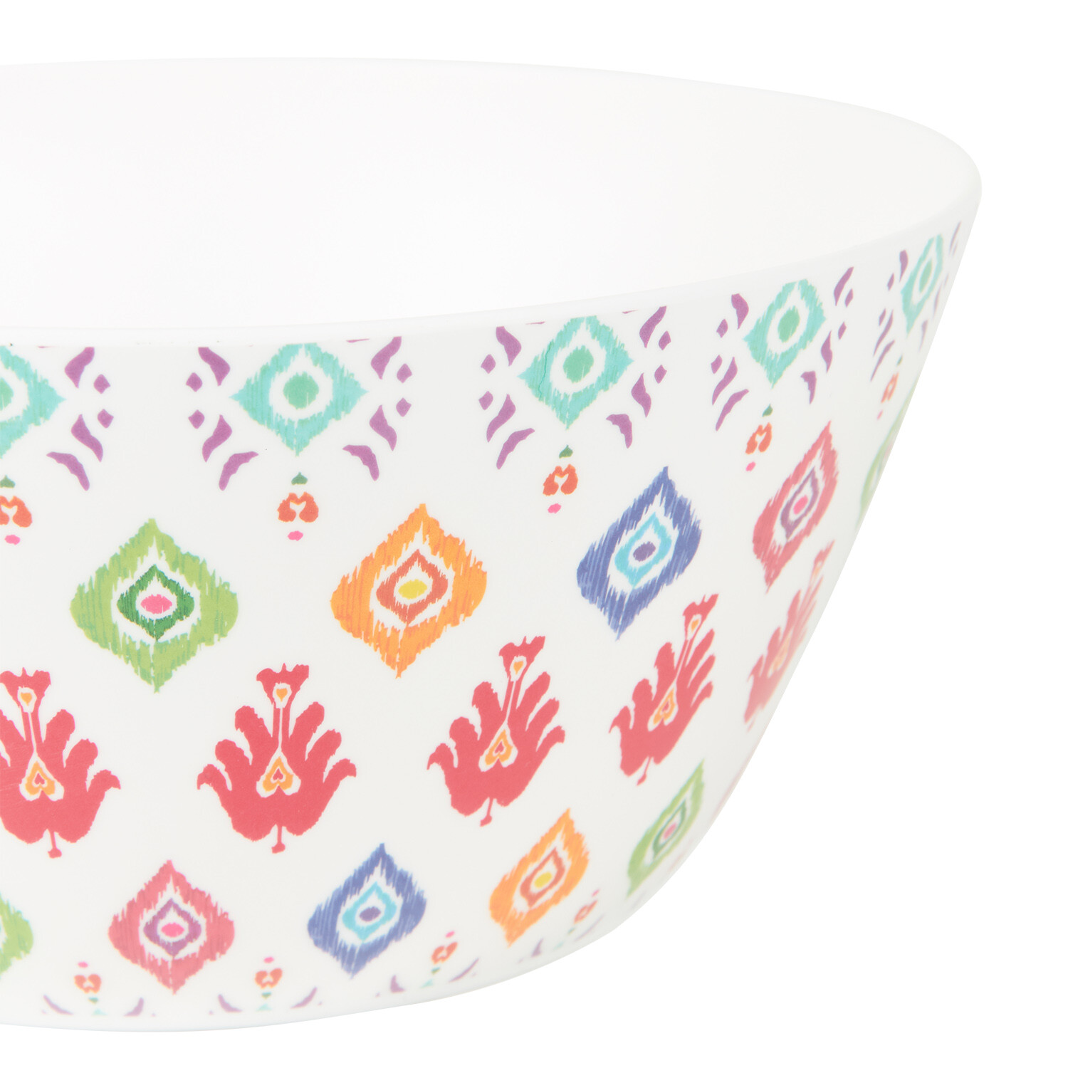 Sahara Brights Melamine Bowl - White Serving Bowl