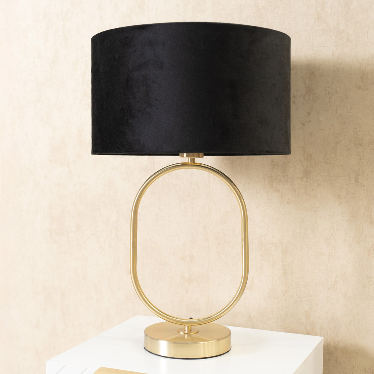 Image of Antonia Brushed Gold Oval Table Lamp&hellip;