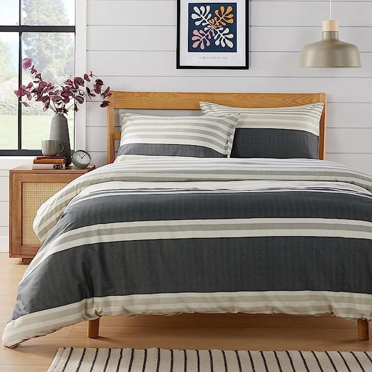 Miami Stripes Printed Duvet Set - Natural King