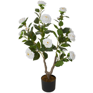 Potted Artificial Camellia Tree