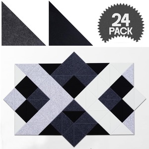 Set Of 24 Triangle Self Adhesive Acoustic Wall Panels Tiles