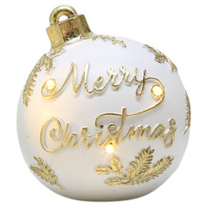 LED White and Gold Bauble Ornament