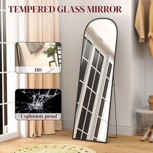 Black / 60cm HOMCOM Full Length Mirror w Aluminium Frame shot 9787366