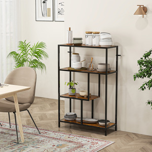 HOMCOM 4-Tier Bookshelf with Open Shelves for Living Room